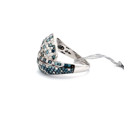 14K WHITE GOLD | 0.75 CT NATURAL DIAMOND | 1.04 CT BLUE DIAMOND RING.
