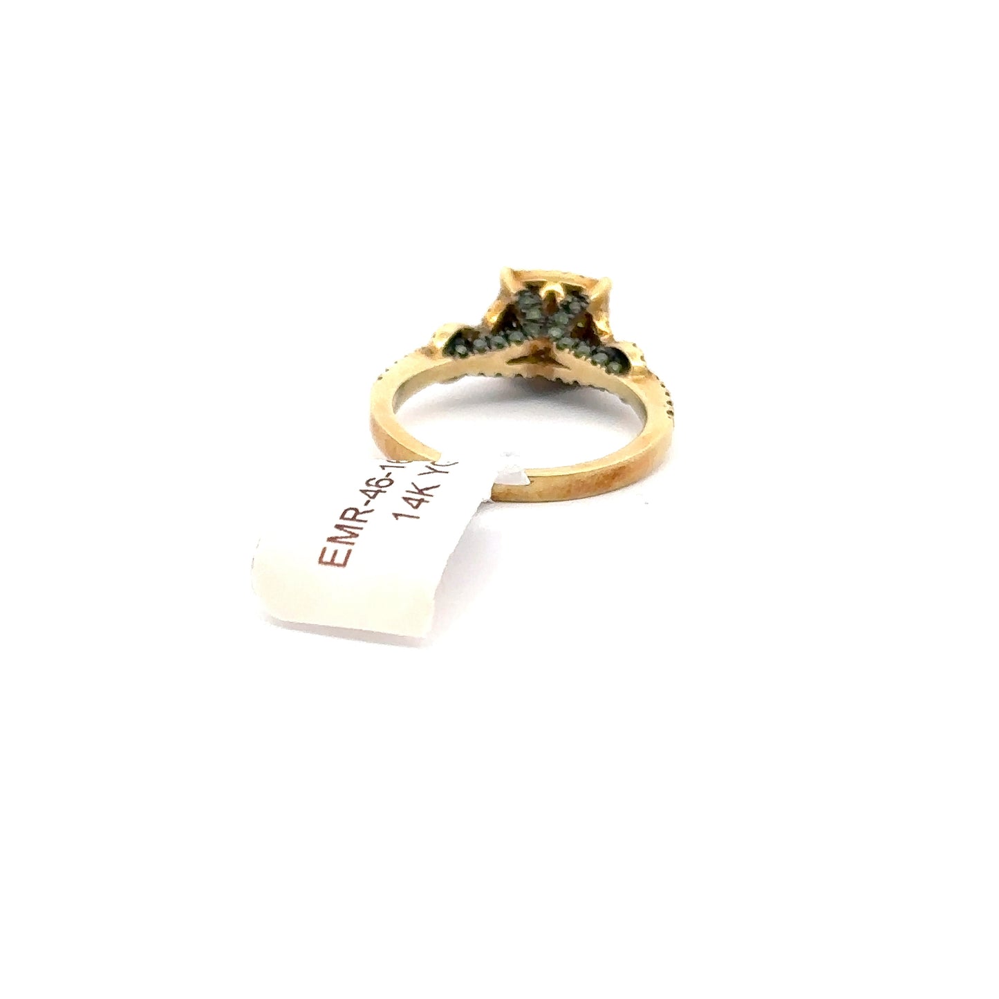 0.55 ct Green Diamonds Ring | 0.34 ct Side Diamonds | 14k Yellow Gold | 5 Gram.