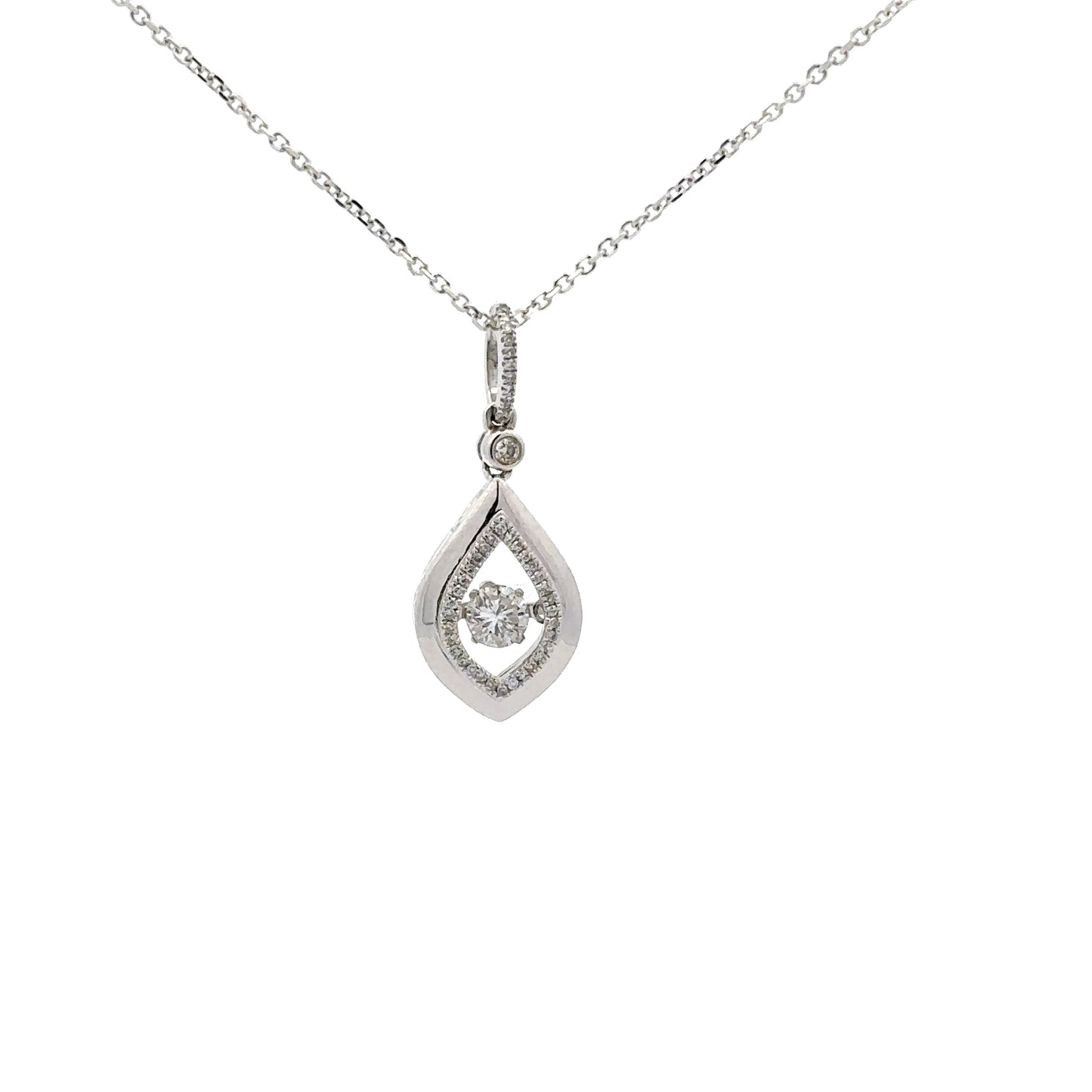 0.34 ctw Natural Diamonds Pendant | 14k White Gold.