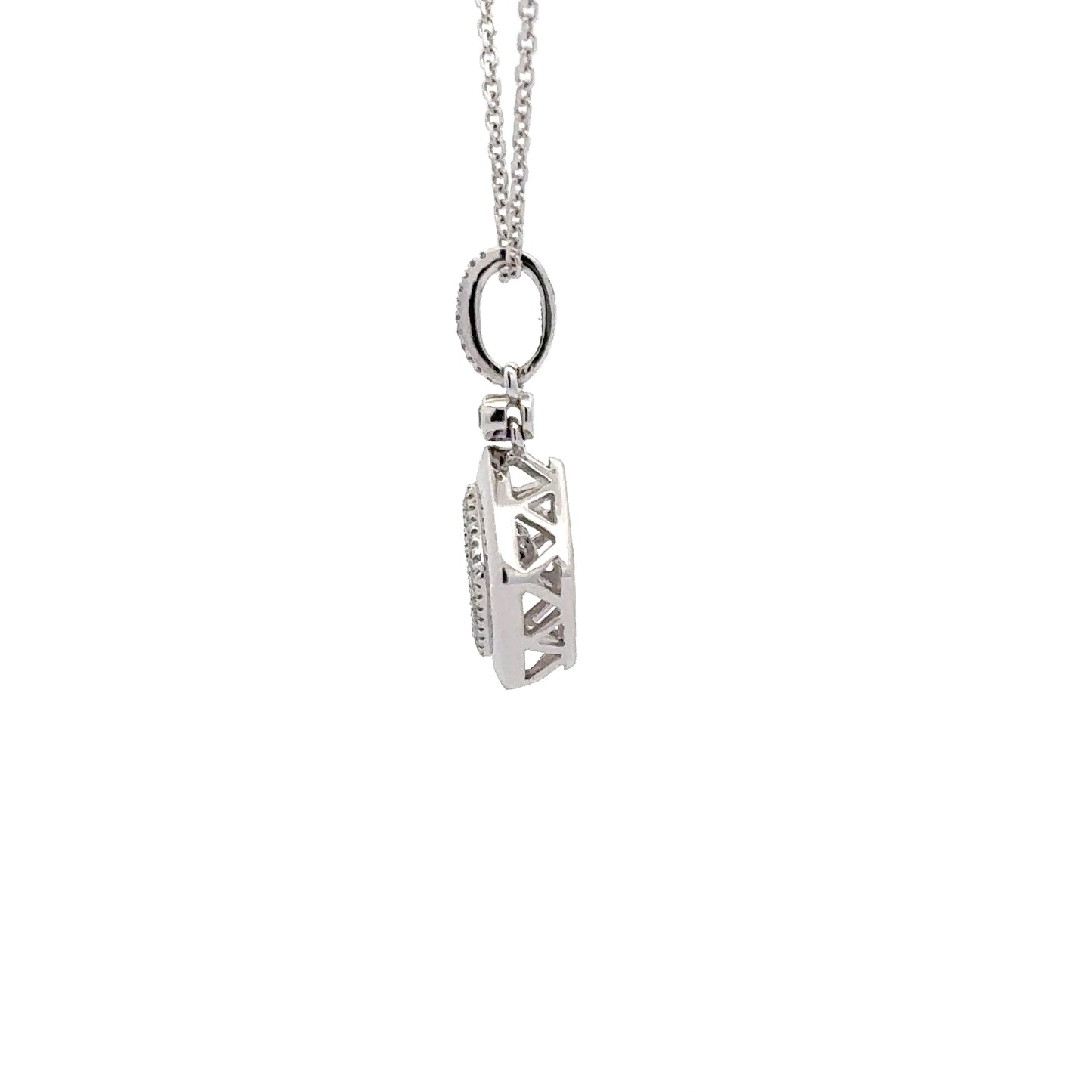 0.31 ct Natural Blue Diamond Pendant | 0.10 ctw Natural Side Diamonds | 14k White Gold.