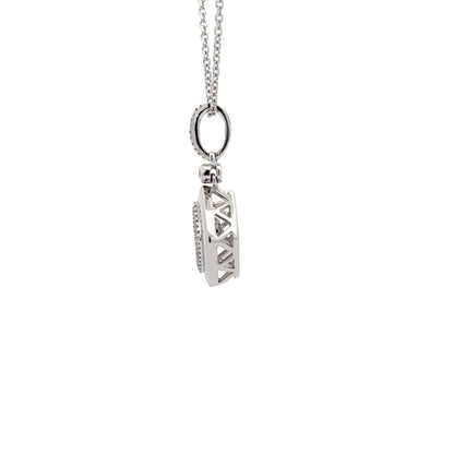 0.31 ct Natural Blue Diamond Pendant | 0.10 ctw Natural Side Diamonds | 14k White Gold.
