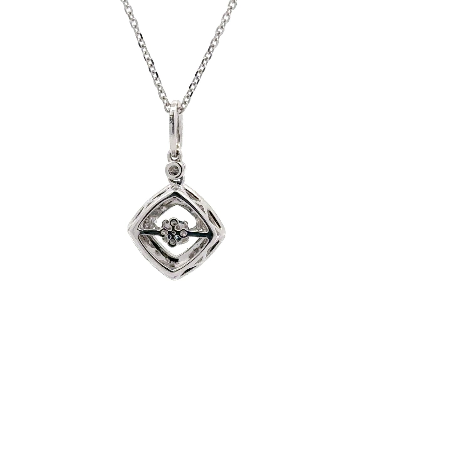 0.31 ct Natural Blue Diamond Pendant | 0.10 ctw Natural Side Diamonds | 14k White Gold.
