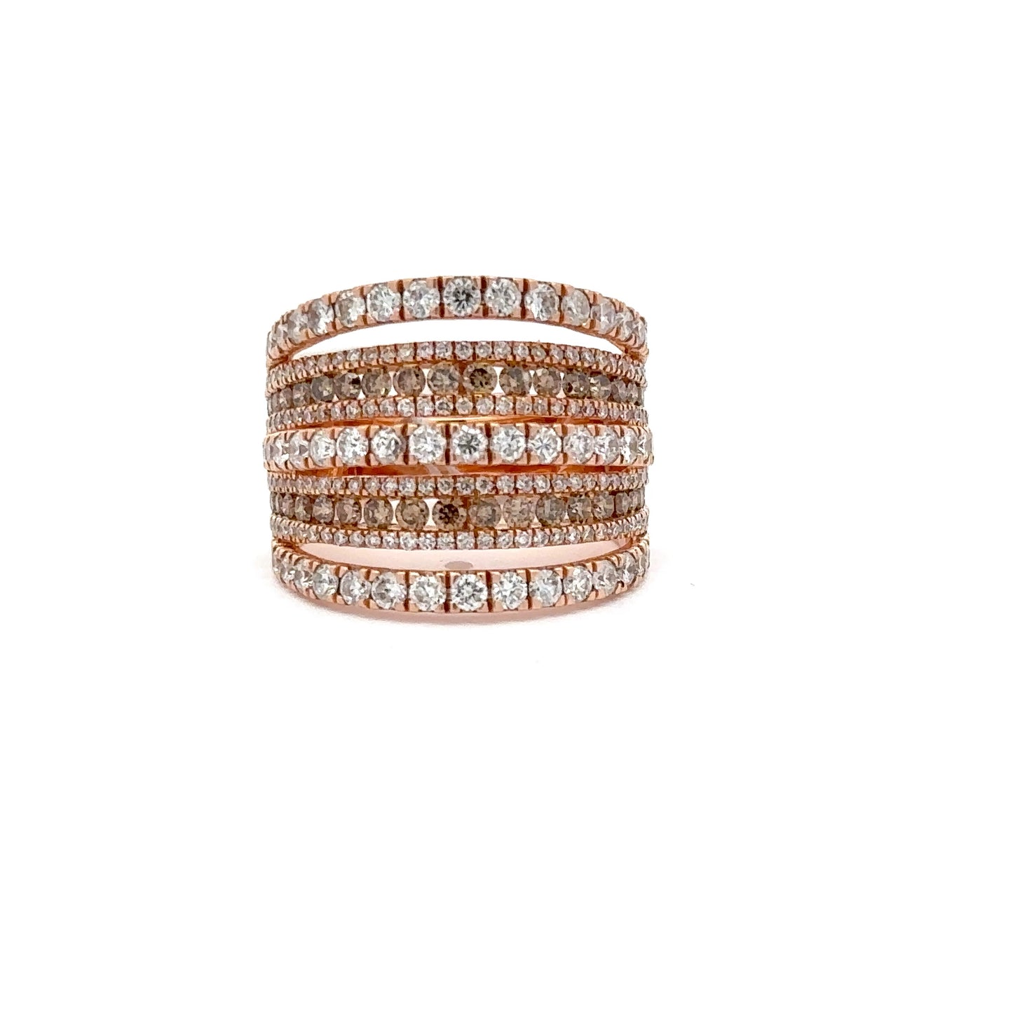 14K ROSE GOLD | 0.87 CT NATURAL CHOCOLATE DIAMONDS | 1.92 CT NATURAL DIAMONDS.