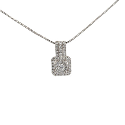 0.91 ctw Natural Diamonds Pendant | 14k White Gold.