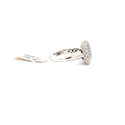14K WHITE GOLD | 0.50 CT NATURAL DIAMOND | 0.50 NATURAL BLUE SAPPHIRE RING.
