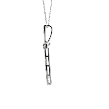 0.85 ctw Natural Diamonds Cross Pendant | 18K White Gold.