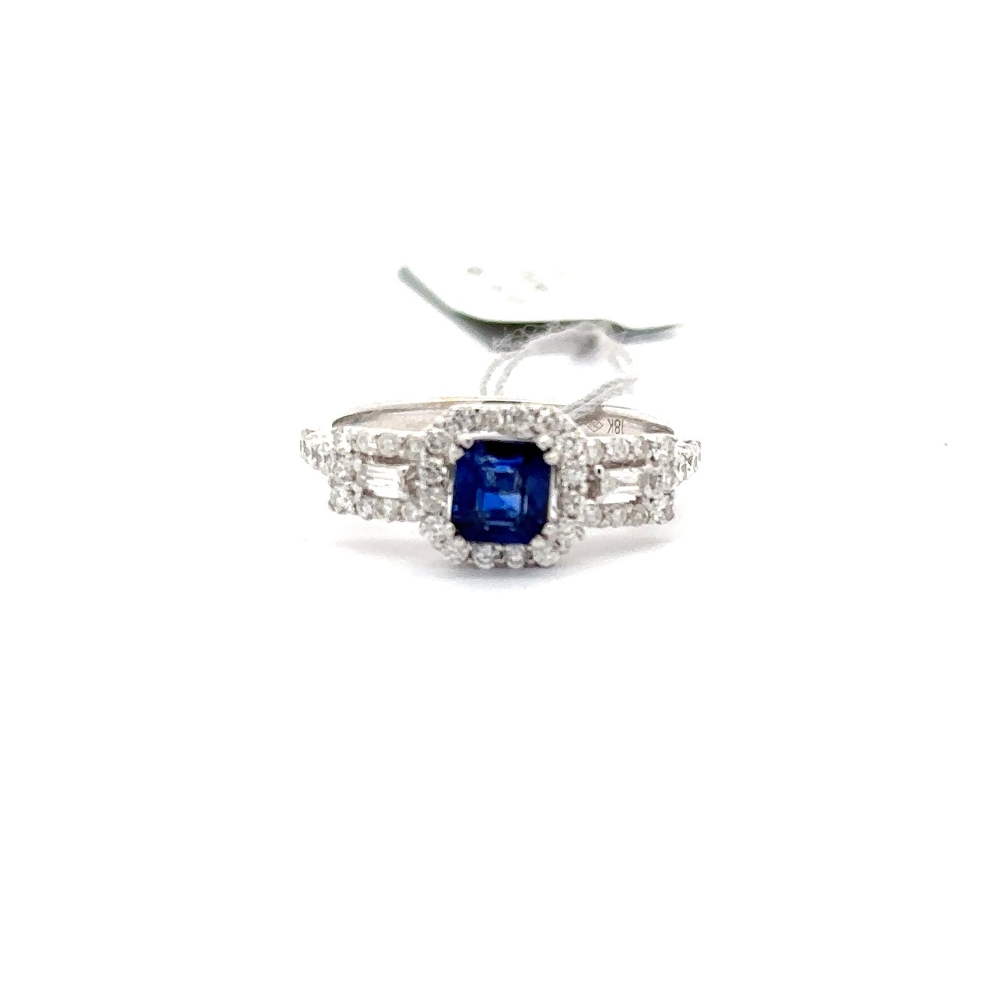 0.83 ct Royal Blue Sapphire Ring | 0.70 ct Natural Diamonds | 18k White Gold