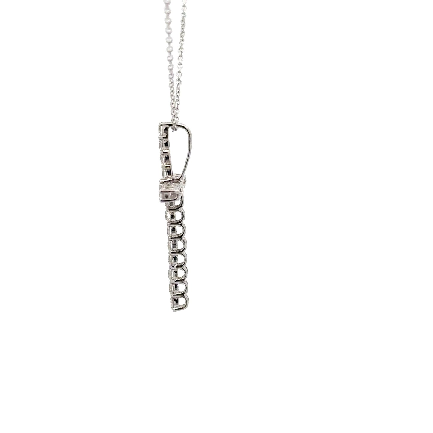 0.71 ctw Natural Diamonds Cross Pendant | 18K White Gold.