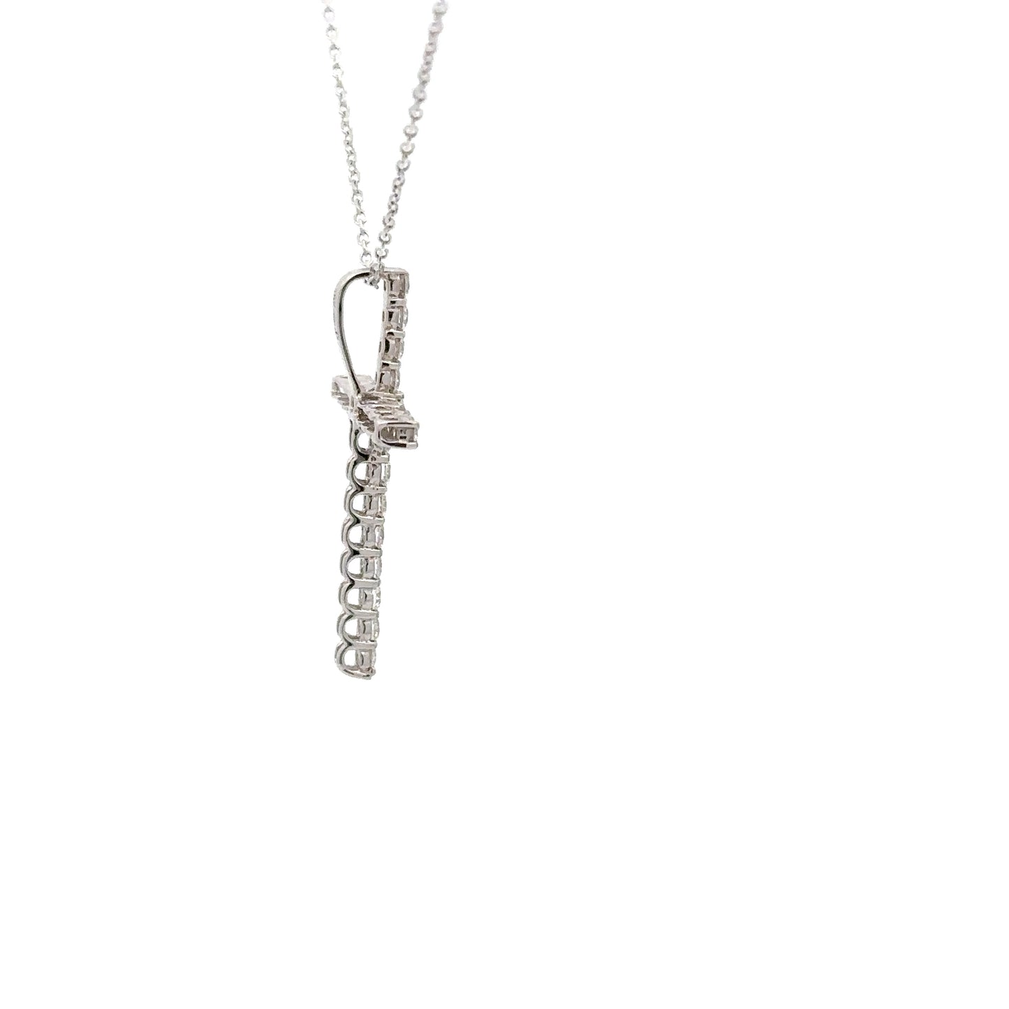 0.71 ctw Natural Diamonds Cross Pendant | 18K White Gold.