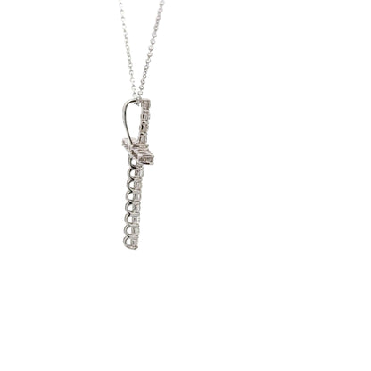 0.71 ctw Natural Diamonds Cross Pendant | 18K White Gold.