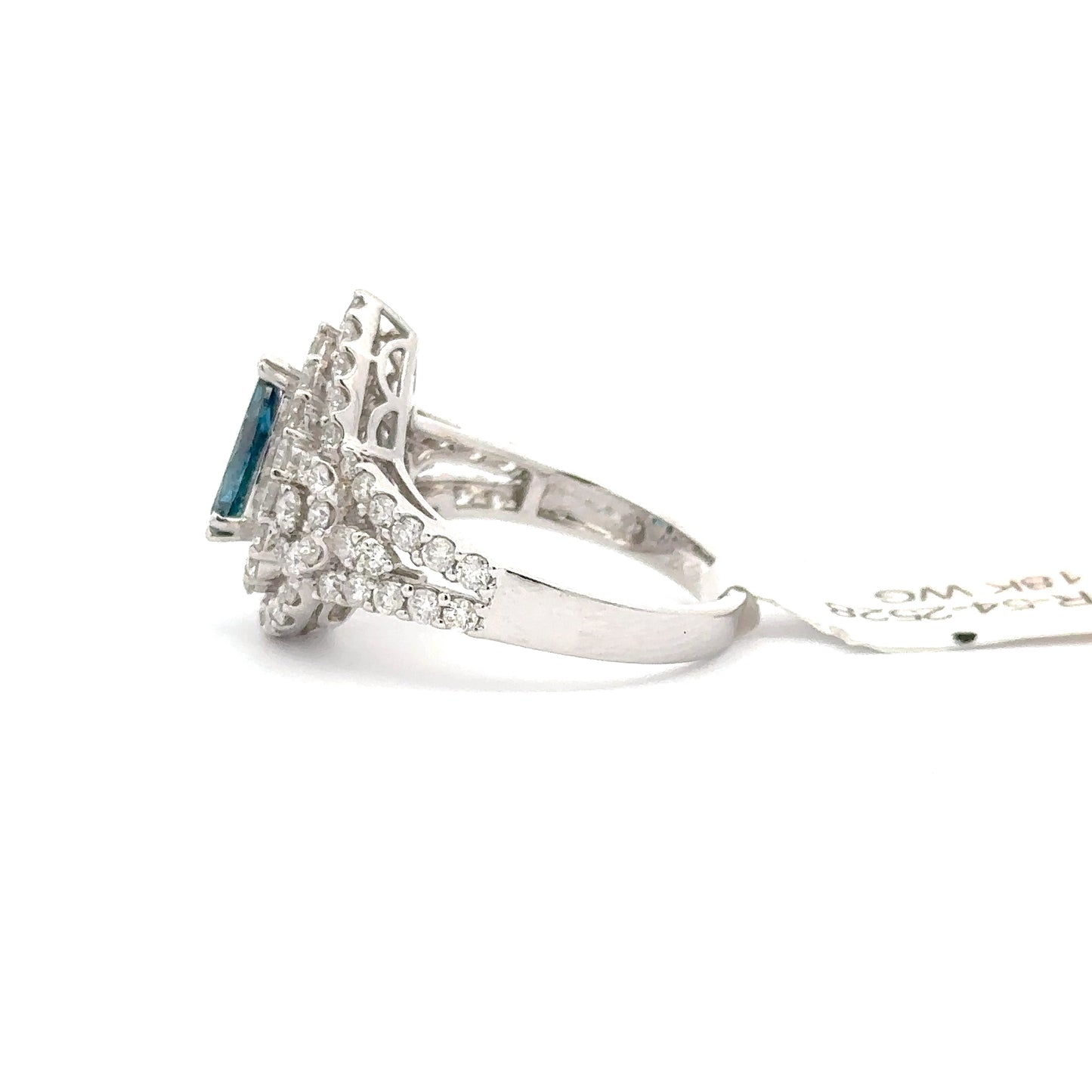 18K WHITE GOLD | 1.04 CT CENTERED NATURAL BLUE DIAMOND | 1.64 CT SIDE DIAMONDS.
