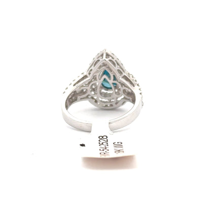 18K WHITE GOLD | 1.04 CT CENTERED NATURAL BLUE DIAMOND | 1.64 CT SIDE DIAMONDS.
