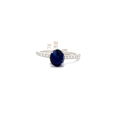 Oval Blue Sapphire Solitaire Ring