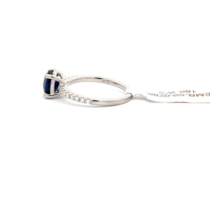 Oval Blue Sapphire Solitaire Ring