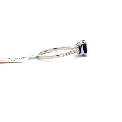 Oval Blue Sapphire Solitaire Ring