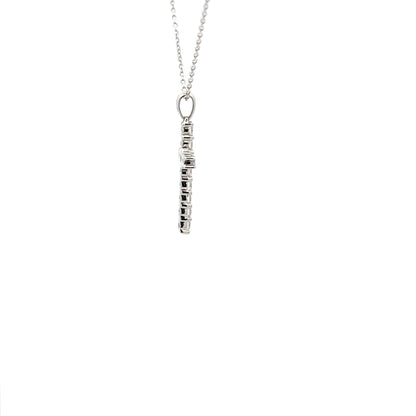 0.52 ctw Natural Diamonds Cross Pendant | 18k White Gold