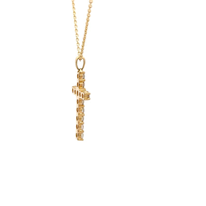 0.82 ctw Natural Diamonds Cross Pendant | 18k Yellow Gold