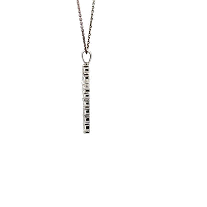0.83 ctw Natural Diamonds Cross Pendant | 18k White Gold