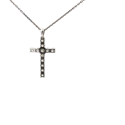 0.83 ctw Natural Diamonds Cross Pendant | 18k White Gold