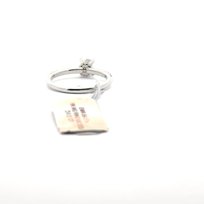 0.60ct Natural Princess-Cut Center Diamond & 0.37ct Side Diamonds Ring | 18K WG