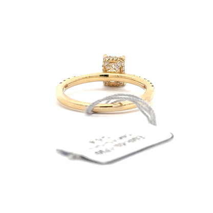 1.41 ctw Natural Diamond Ring | 1.01 Radiant Cut Center | 14k Yellow Gold.