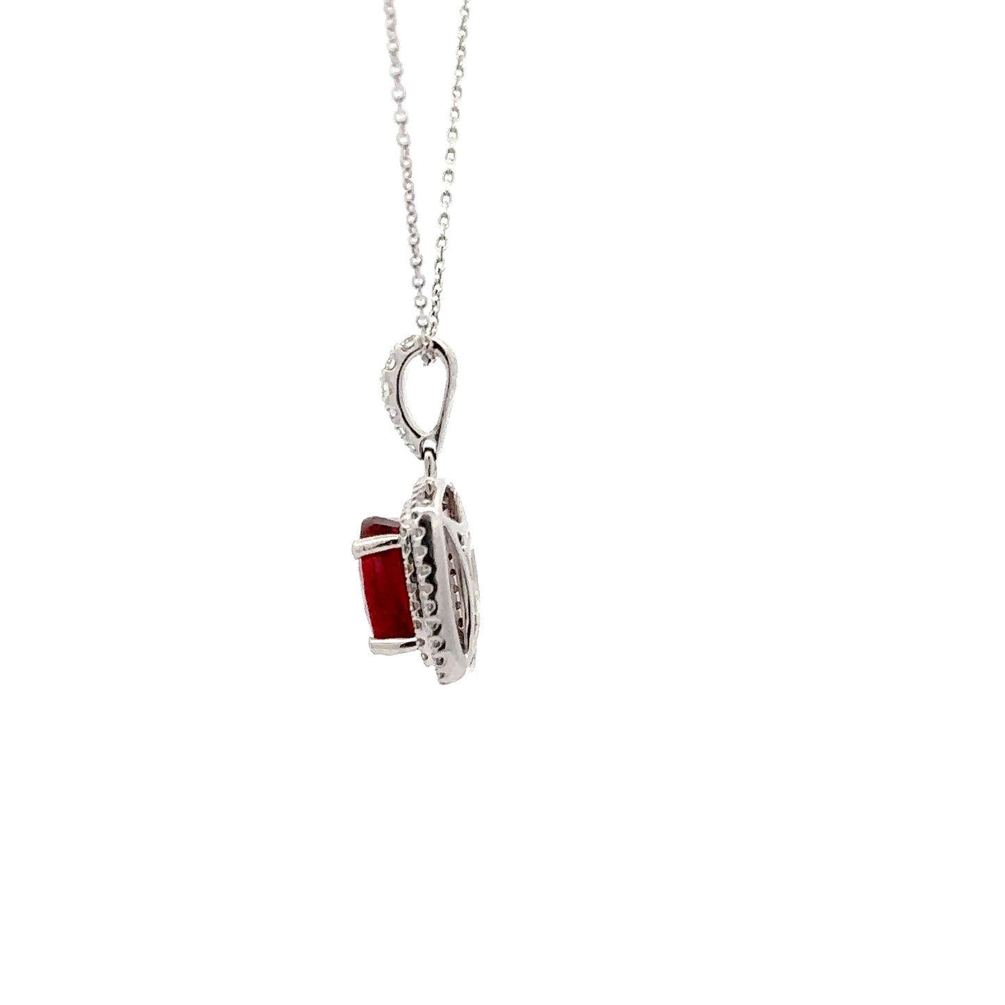 3.06 ct Natural Ruby | 0.35 ctw Natural Diamonds | 18k White Gold.