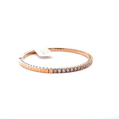 2.41 ctw Flexible Bangle | 14k Rose Gold.