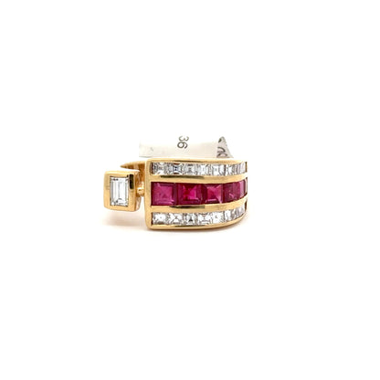 1.38ct Natural Ruby Diamonds & 1.05ct Natural Diamonds Ring | 18K YG