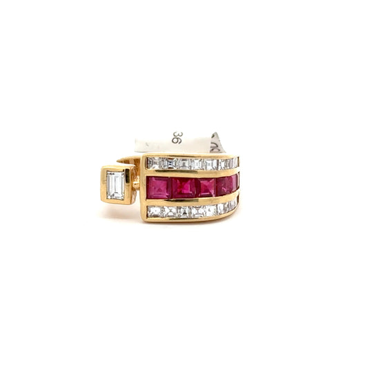 1.38ct Natural Ruby Diamonds & 1.05ct Natural Diamonds Ring | 18K YG