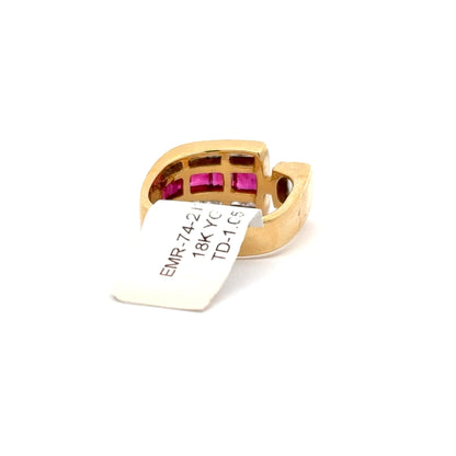 1.38ct Natural Ruby Diamonds & 1.05ct Natural Diamonds Ring | 18K YG