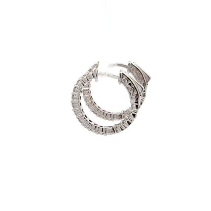 1.53 ctw Natural Diamonds Hoop Earrings | 14k White Gold