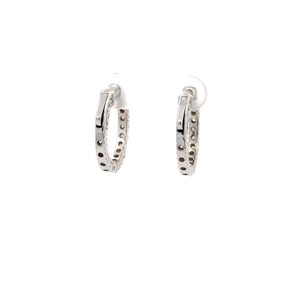1.53 ctw Natural Diamonds Hoop Earrings | 14k White Gold