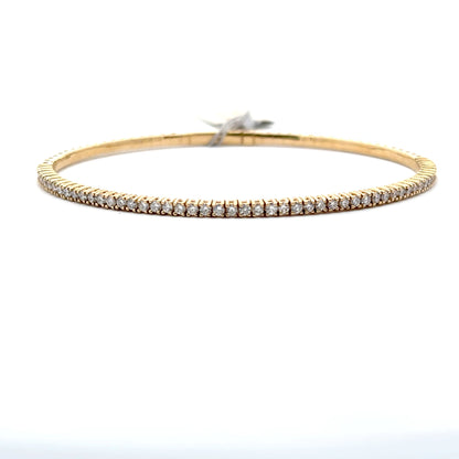 1.02 ctw Flexible Bangle | 14k Yellow Gold.