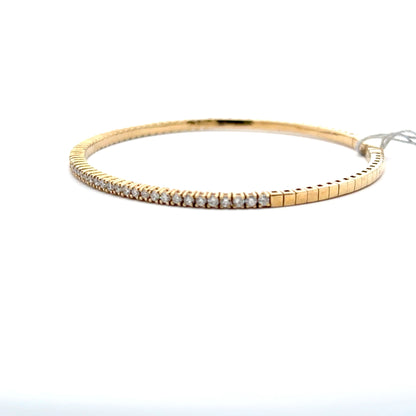 1.02 ctw Flexible Bangle | 14k Yellow Gold.