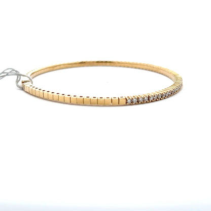 1.02 ctw Flexible Bangle | 14k Yellow Gold.