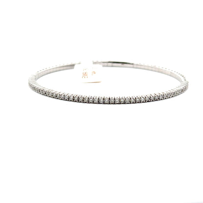 1.02 ctw Flexible Bangle | 14k White Gold.