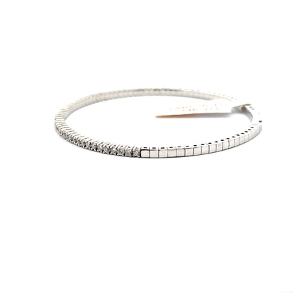 1.02 ctw Flexible Bangle | 14k White Gold.