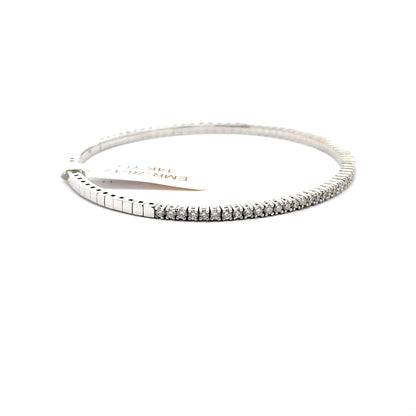 1.02 ctw Flexible Bangle | 14k White Gold.