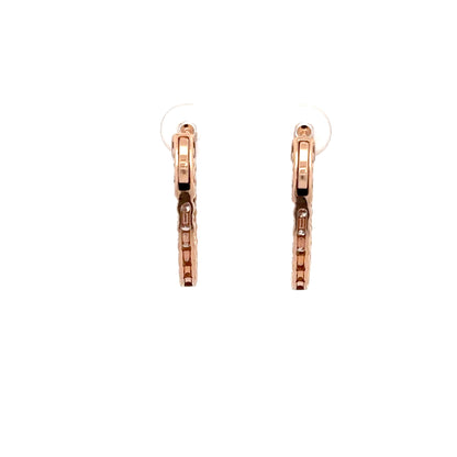 2.43 ctw Natural Diamonds Hoop Earrings | 14k Rose Gold