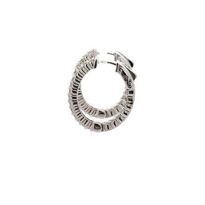 1.26 ctw Natural Diamonds Hoop Earrings | 14k White Gold