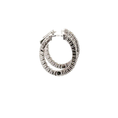 1.26 ctw Natural Diamonds Hoop Earrings | 14k White Gold