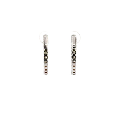 1.35 ctw Natural Diamonds Hoop Earrings | 14k White Gold