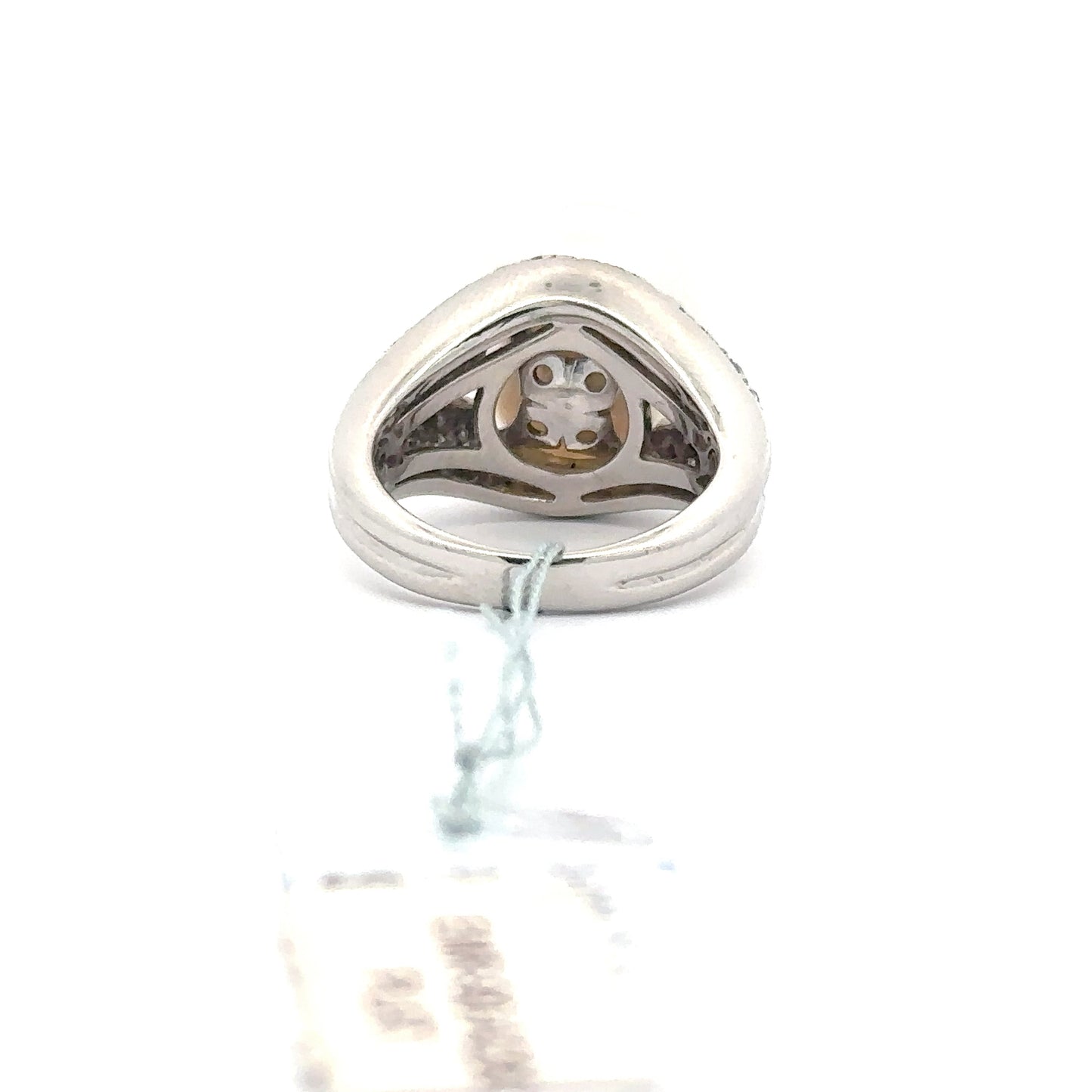Japanese Akoya Pearl & 1.10ct Natural Diamond Ring | Platinum