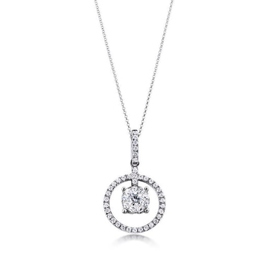 0.55 ctw Natural Diamonds | Color: F | Clarity: VS | 18k White Gold Pendant.