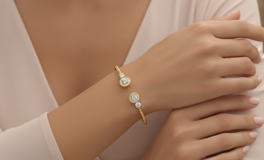 1.10 ctw Lab-Grown Diamonds | Designer Bangle.