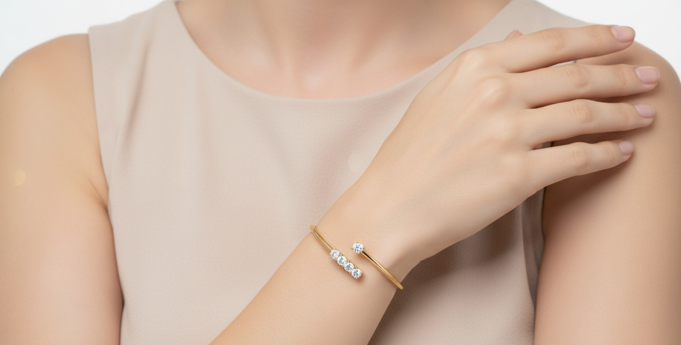 1.20 ctw Lab-Grown Diamonds | Designer Bangle.