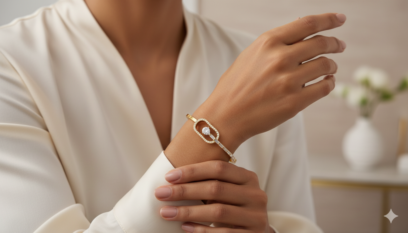 1.70 ctw Lab-Grown Diamonds | Designer Bangle.