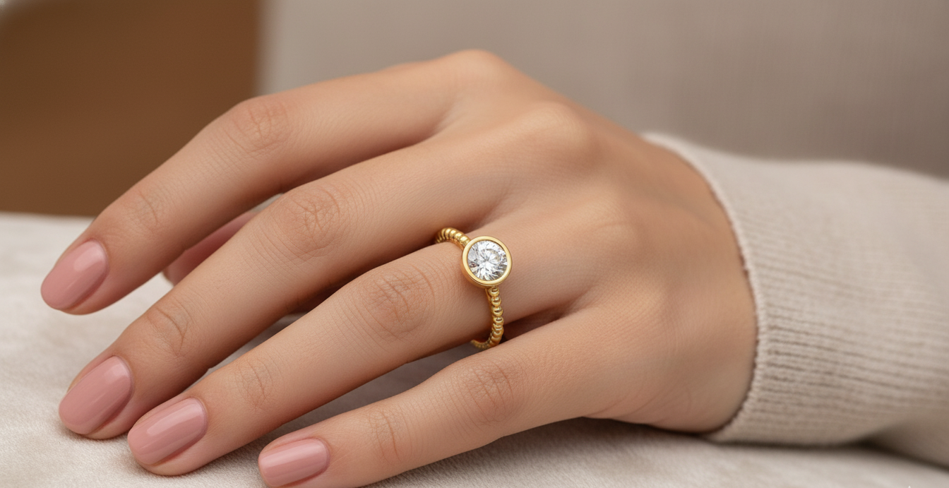 1.00 ct Round Cut Center Lab Grown Diamond | Color: E | Clarity: VVS | Designer Ring.