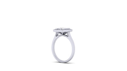 2.10 ct Cushion Cut Center Lab Grown Diamond | Color: E | Clarity: VVS | 0.50 ct Lab-Grown Side Diamonds | Halo Ring.