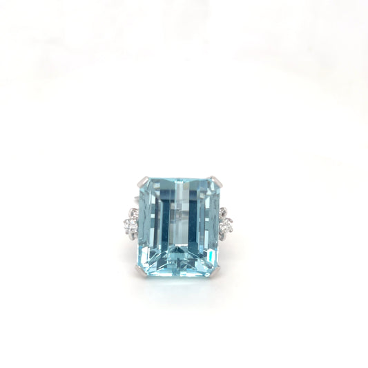 Aquamarine Solitaire Ring